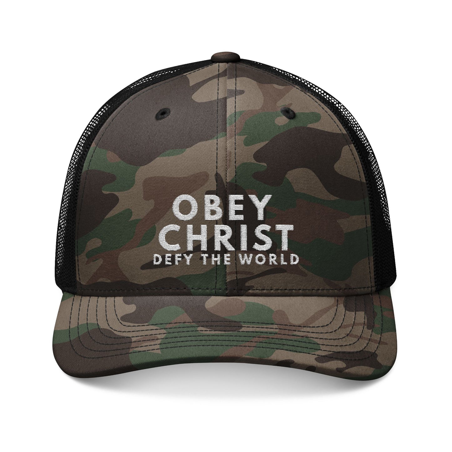 Christian Embroidered Trucker Hat Obey Christ