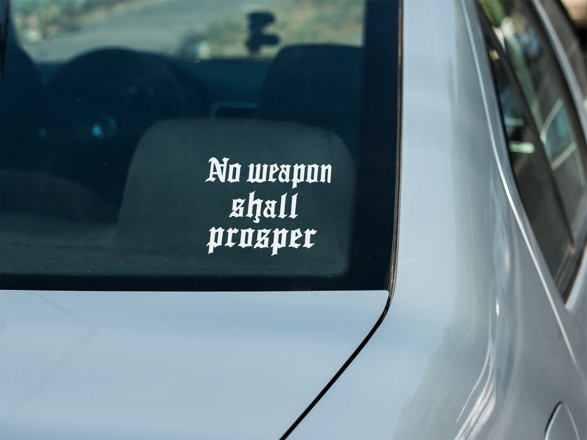 No Weapon Shall Prosper Vinyl Decal