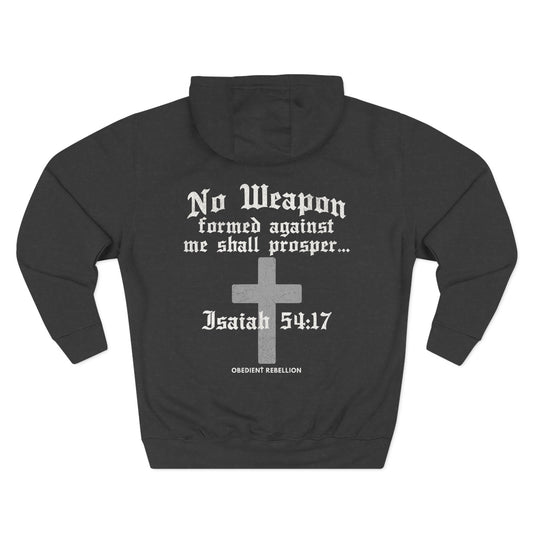 No Weapon Formed Against Me Hoodie Isaiah 54 17 Christian Streetwear