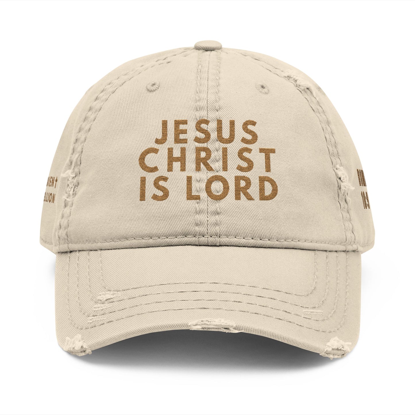 JESUS CHRIST IS LORD Distressed Dad Hat