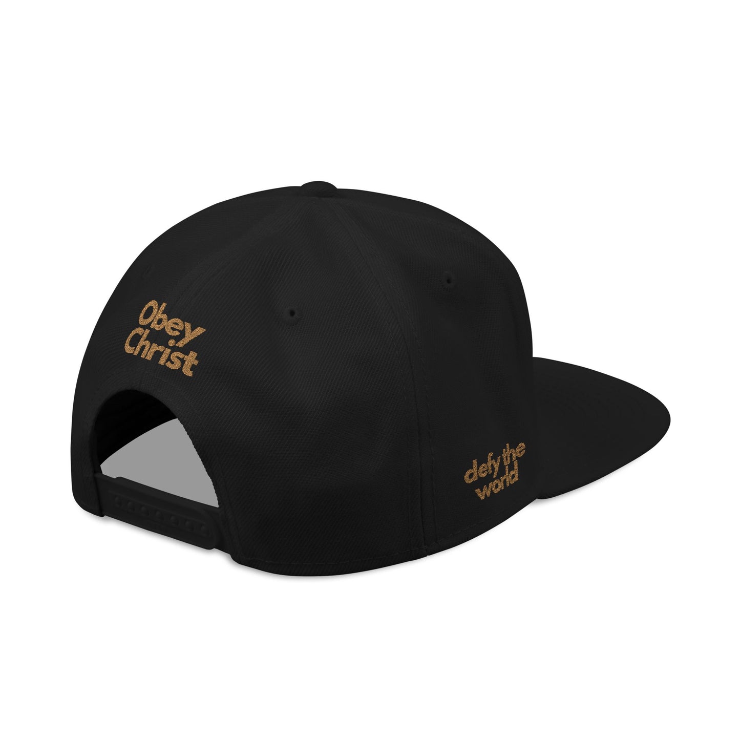 JESUS IS KING Snapback Hat – Christian Streetwear Embroidered Cap (Black & Gold)