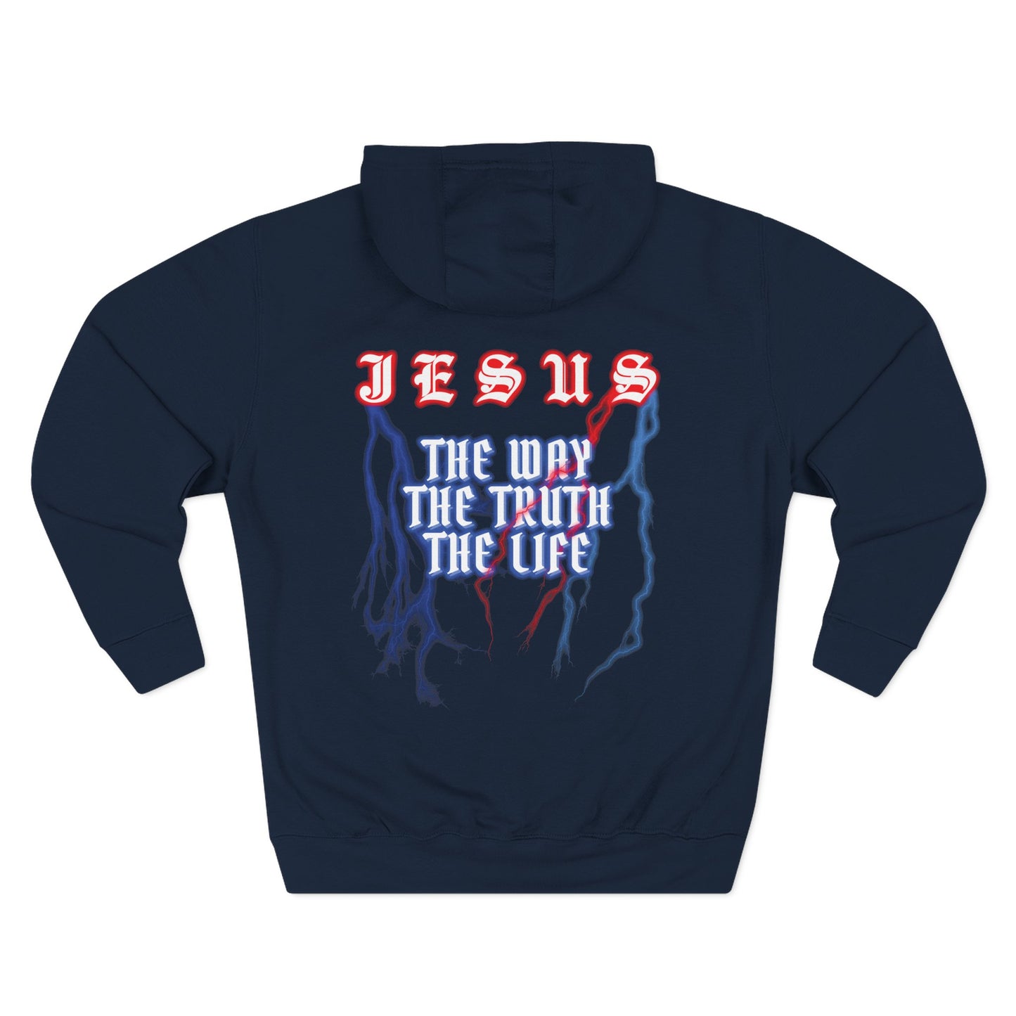 Jesus The Way The Truth The Life Lightning Graphic Christian Hoodie