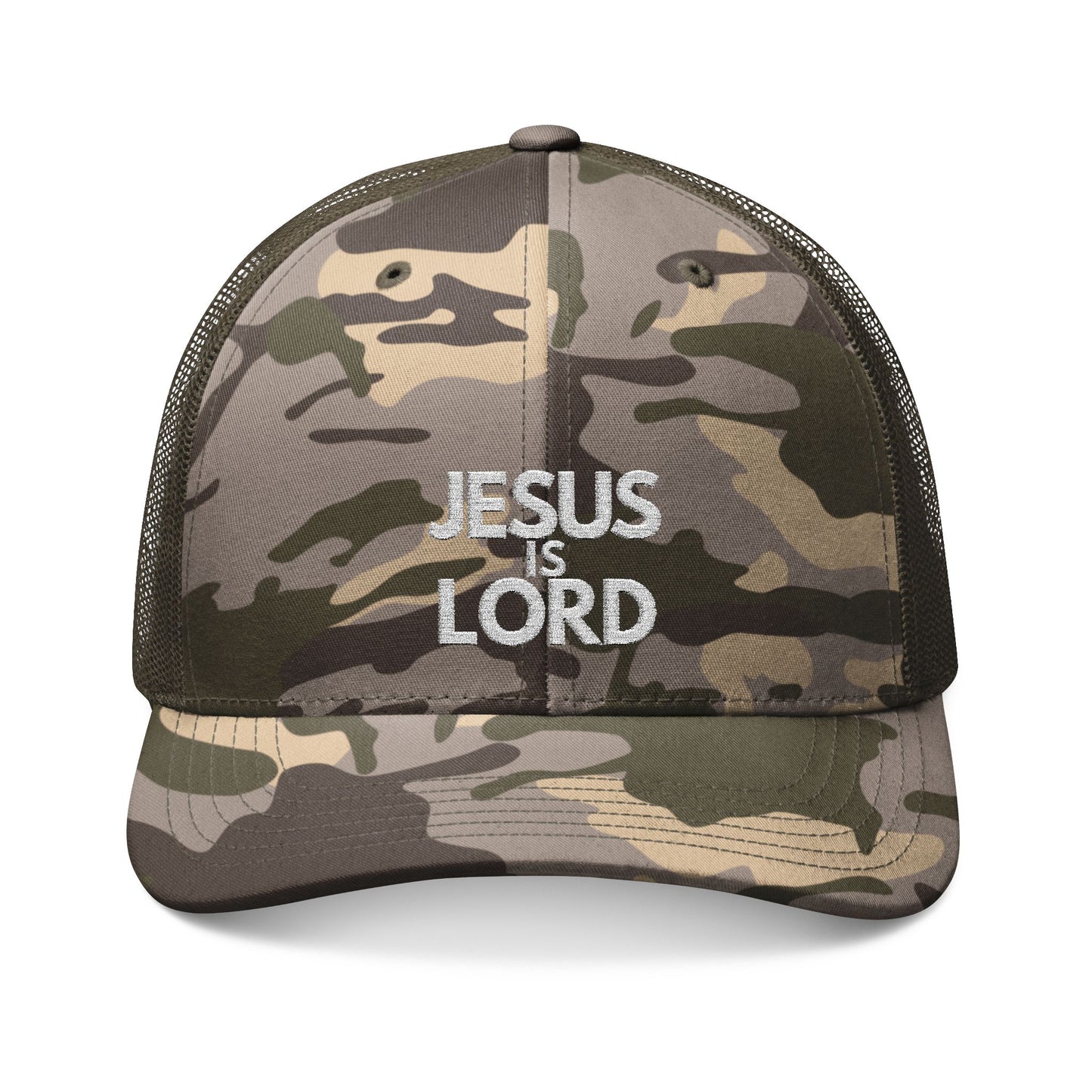 Jesus is Lord Camo Trucker Hat