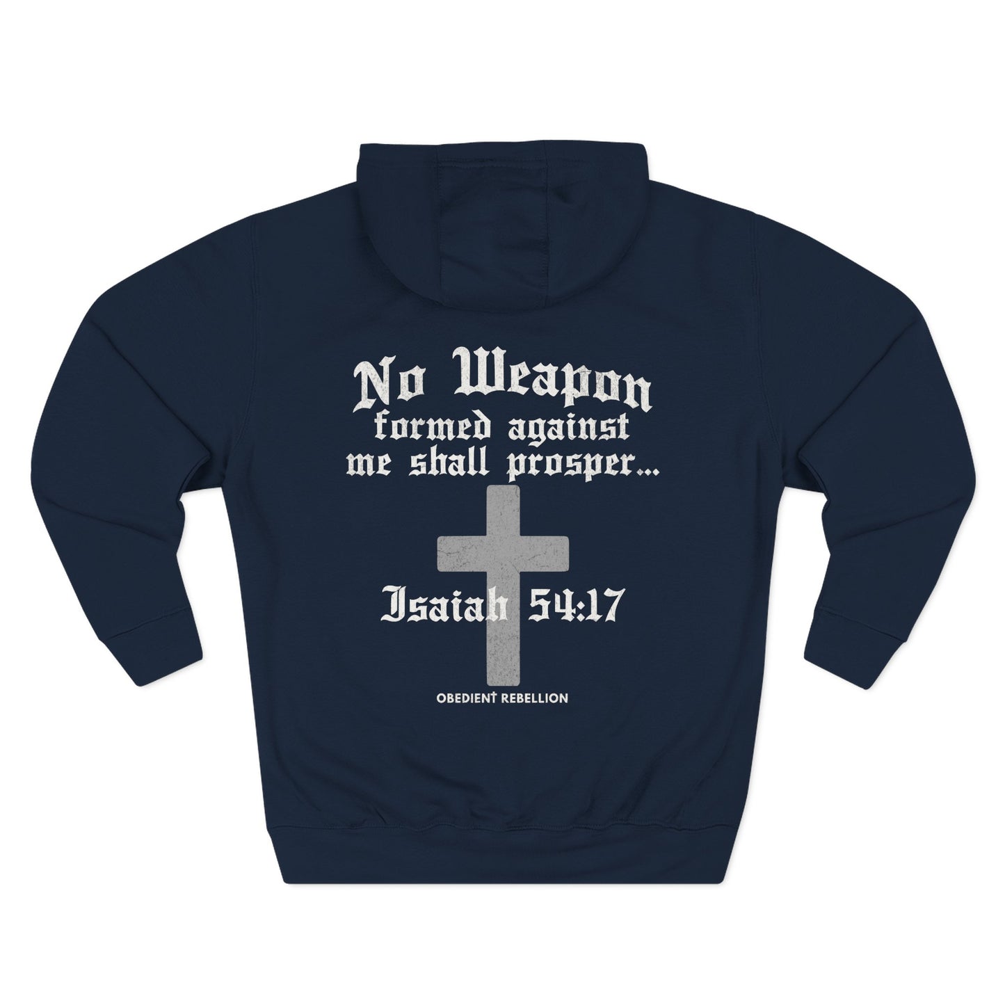 No Weapon Formed Against Me Hoodie Isaiah 54 17 Christian Streetwear