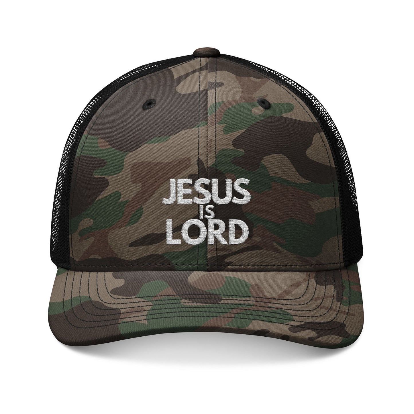 Jesus is Lord Camo Trucker Hat