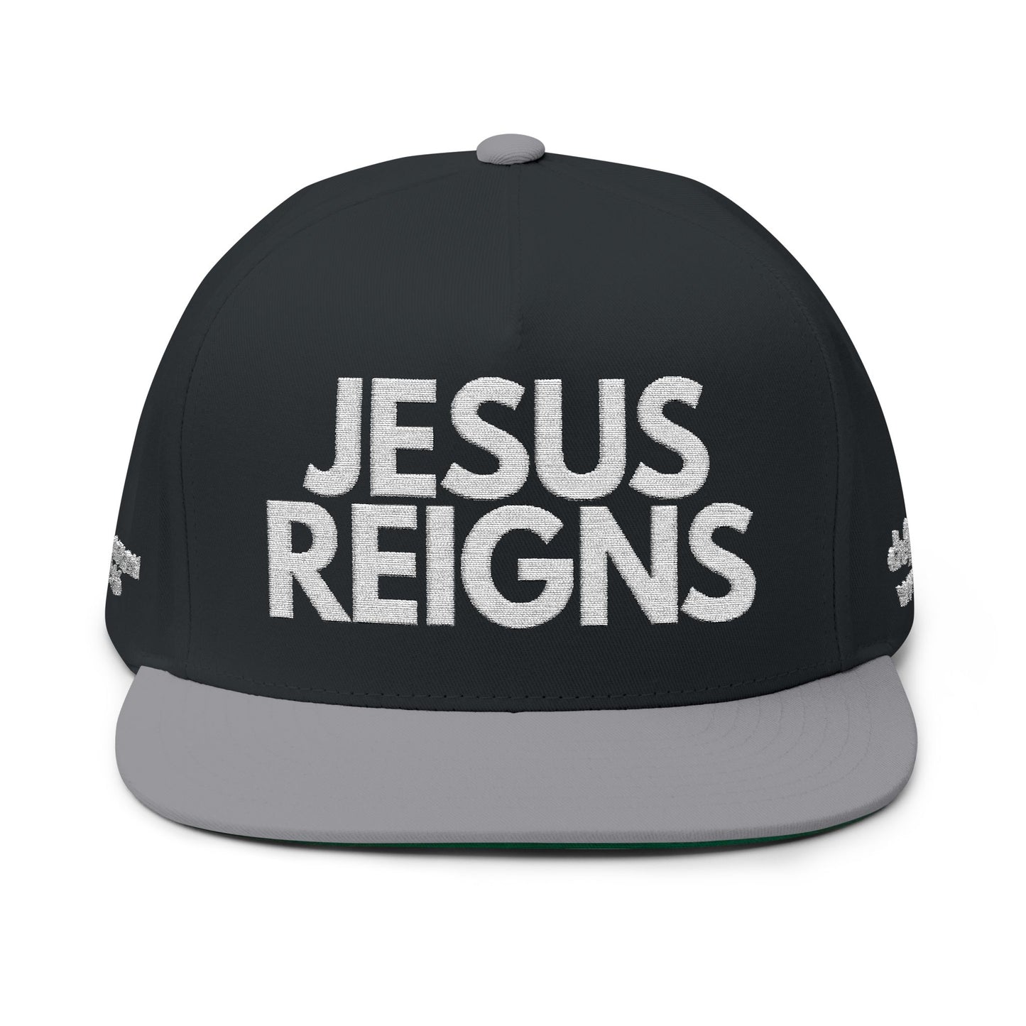 Embroidered Jesus Reigns Snapback Hat